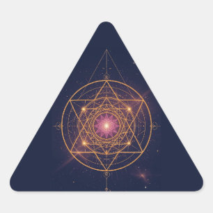 Sticker Triangulaire Mandala Lumineux de l'Harmonie Dorée