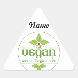 Sticker Triangulaire Mangez Vegan et personne ne se fait mal