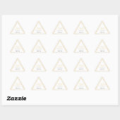 Sticker Triangulaire Mariage de script élégant en dentelle noire et or (Feuille)