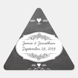 Sticker Triangulaire Mariages de typographie de tableau noir