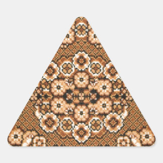 Sticker Triangulaire marron beige blanc oriental tapis motif vintage