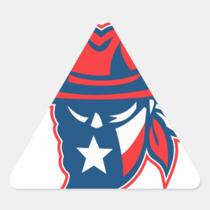 Sticker Triangulaire Mascotte du drapeau texan Outlaw Texas