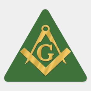 Sticker Triangulaire Mason Masonic sur Green