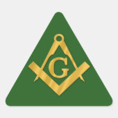 Sticker Triangulaire Mason Masonic sur Vert (Devant)