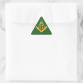 Sticker Triangulaire Mason Masonic sur Vert (Sac)