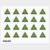 Sticker Triangulaire Mason Masonic sur Vert (Feuille)