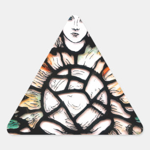 Sticker Triangulaire Méditation en Couleurs : Art de Verre Coloré & Spi
