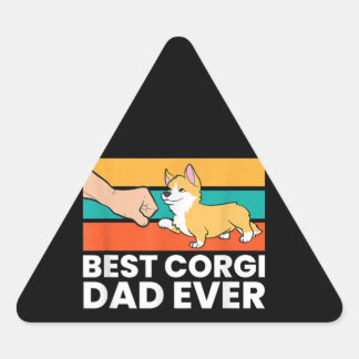 Sticker Triangulaire Meilleur Corgi Papa jamais