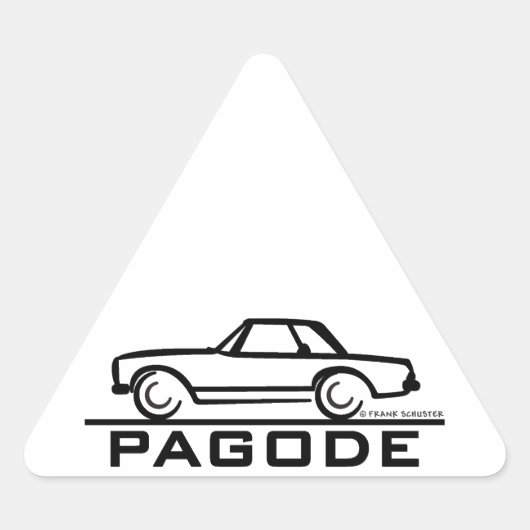 Sticker Triangulaire Mercedes SL Pagode avec script (Devant)