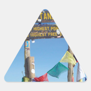 Sticker Triangulaire Message sur le Sommet du Kilimandjaro kenya