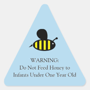 Sticker Triangulaire Miel Bee Infant Avertissement Bleu clair