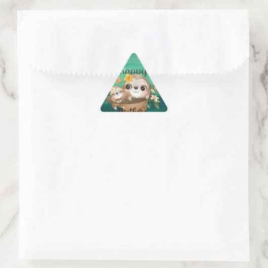 Sticker Triangulaire Mignonnes fentes bébé maman (Sac)