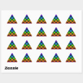 Sticker Triangulaire Miroir à damiers arc-en-ciel multicolore (Feuille)