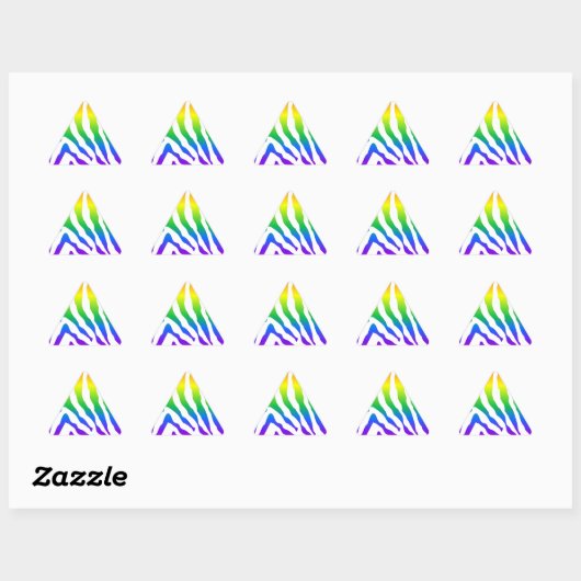 Sticker Triangulaire Modèle Rainbow Zebra (Feuille)