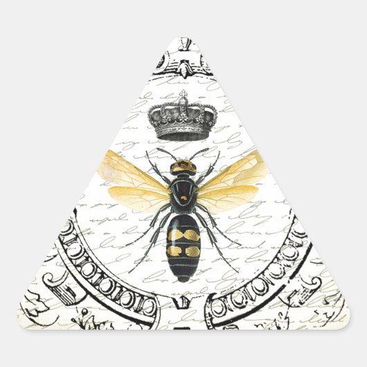 Sticker Triangulaire MODERNE Abeille de reine VINTAGE (Devant)