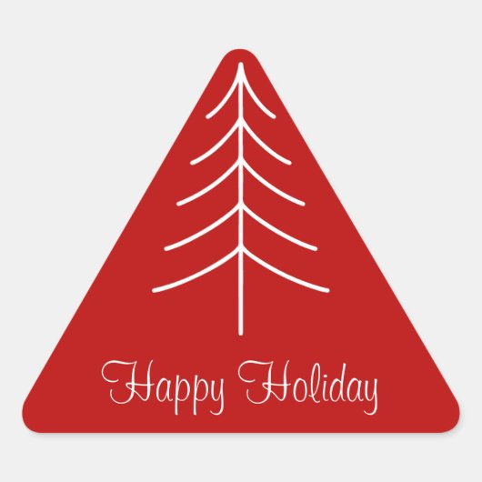 Sticker Triangulaire Moderne Clean Red & White Pine Tree Business (Devant)