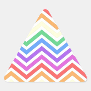 Sticker Triangulaire Moderne, cool, tendance arc-en-ciel coloré chevron