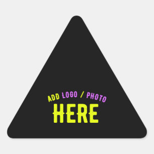 STICKER TRIANGULAIRE MODERNE ET MODERNE PERSONNALISABLE NOIR VÉRIFIÉ