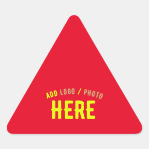 STICKER TRIANGULAIRE MODERNE MODERNE PERSONNALISABLE ROUGE VÉRIFIÉ