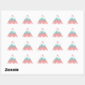 Sticker Triangulaire Moderne, tendance, chevron zigzag coloré (Feuille)