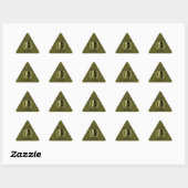 Sticker Triangulaire Molon Labe Laurels en Masque Spartiate Vert olive (Feuille)