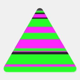 Sticker Triangulaire Motif à rayures couleur noir rose chaud