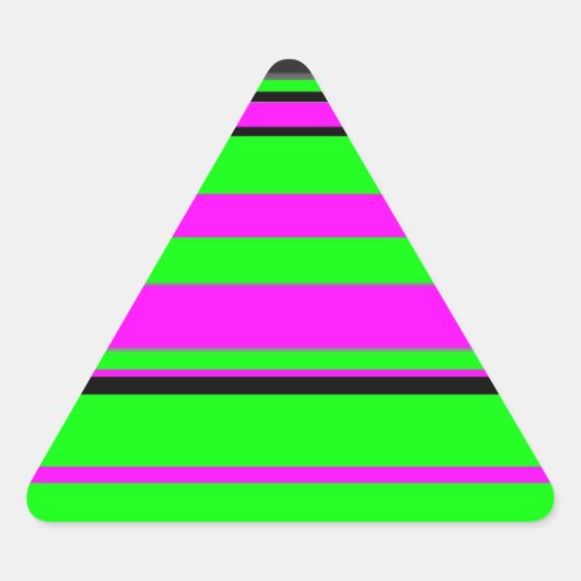 Sticker Triangulaire Motif à rayures couleur noir rose chaud (Devant)