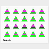 Sticker Triangulaire Motif à rayures couleur noir rose chaud (Feuille)