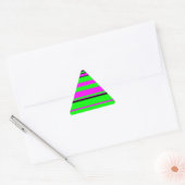 Sticker Triangulaire Motif à rayures couleur noir rose chaud (Enveloppe)