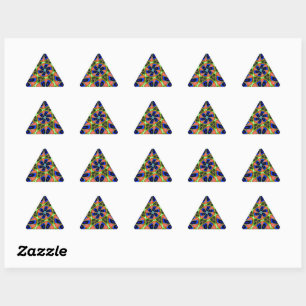 Sticker Triangulaire Motif Abstrait Peacock Feathers