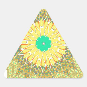 Sticker Triangulaire Motif artistique tribal ethnique africain jaune do