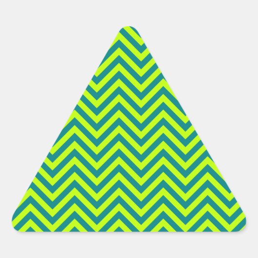 Sticker Triangulaire Motif Chevron turquoise et Lime Green (Devant)