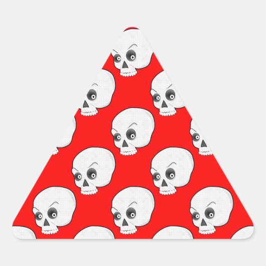 Sticker Triangulaire Motif crâne sur Arrière - plan rouge (Devant)