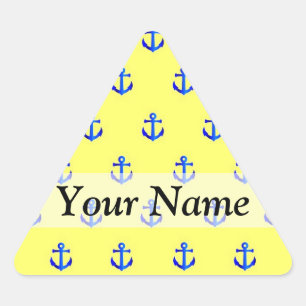 Sticker Triangulaire Motif d'ancre jaune
