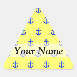 Sticker Triangulaire Motif d'ancre jaune