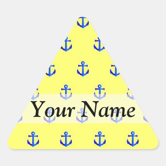 Sticker Triangulaire Motif d'ancre jaune (Devant)