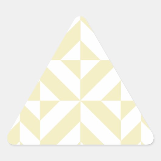 Sticker Triangulaire Motif de cube géométrique or pâle (Devant)