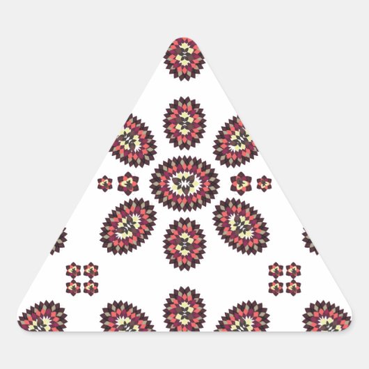 Sticker Triangulaire Motif de fleurs Mandala (Devant)