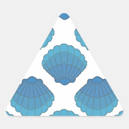 Sticker Triangulaire Motif de mosaïque Blue Seashell (Devant)