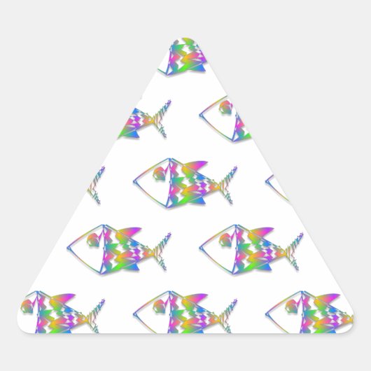 Sticker Triangulaire Motif de poisson Abstrait (Devant)