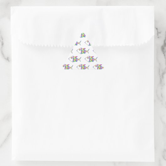 Sticker Triangulaire Motif de poisson Abstrait (Sac)