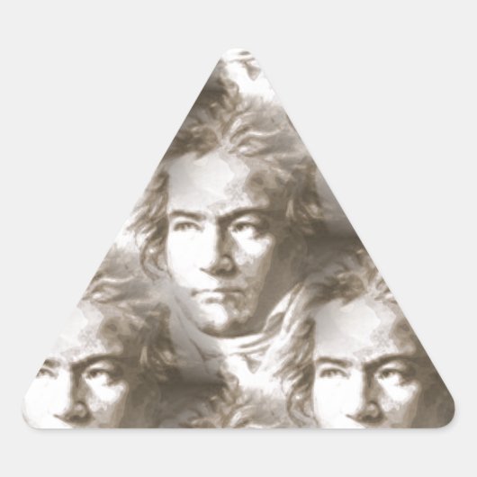 Sticker Triangulaire Motif de portrait Beethoven (Devant)