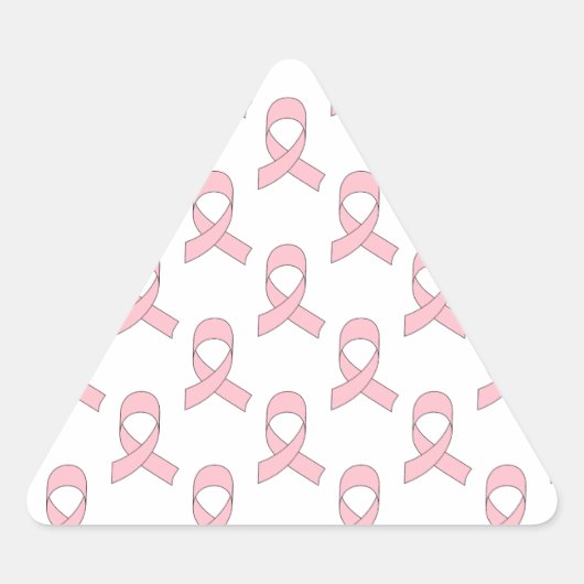 Sticker Triangulaire Motif de ruban rose (Devant)