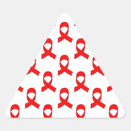 Sticker Triangulaire Motif de ruban rouge (Devant)