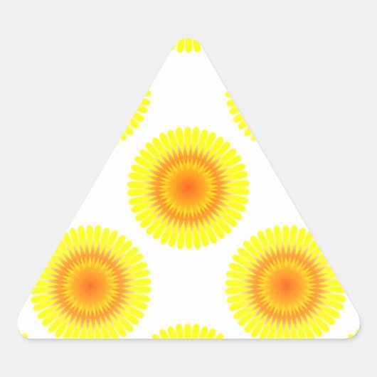 Sticker Triangulaire Motif de tournesol personnalisé (Devant)