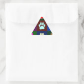 Sticker Triangulaire Motif Empreinte de patte de chien multicolore (Sac)