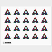 Sticker Triangulaire Motif Empreinte de patte de chien multicolore (Feuille)