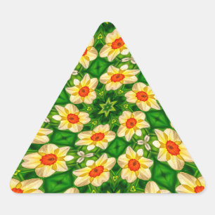 Sticker Triangulaire Motif Fleurs de Pâques Bell