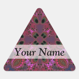 Sticker Triangulaire Motif fractal numérique magenta