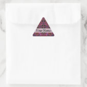 Sticker Triangulaire Motif fractal numérique magenta (Sac)